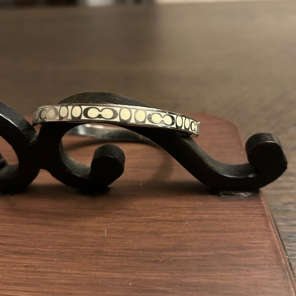 Coach Silver and Cream Bangle Bracelet - Picture 7 of 8